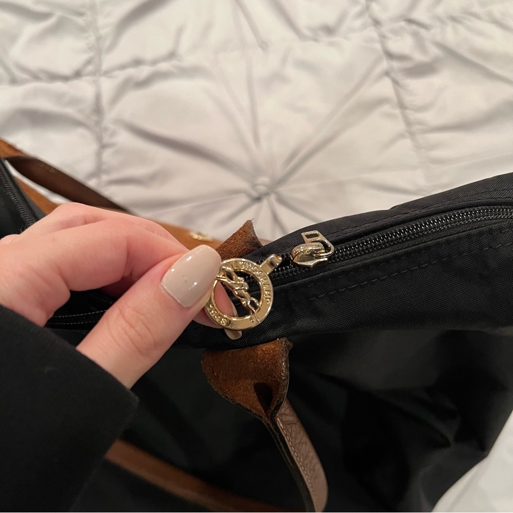 Longchamp Le Pliage Large Nylon Tote Bag Black - Picture 5 of 5